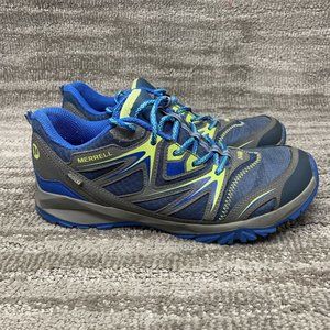 Merrell Capra Bolt Low Lace WP Hiking Shoes Select Dry Blue 6 Boys